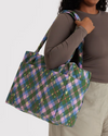 Baggu Small Cloud Carry-On | Green Star Plaid
