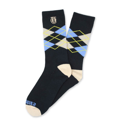 Theories Argyle Sock- Black/Lavender