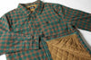 Theories Lantern Quilted Flannel Jacket- Green