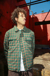 Theories Lantern Quilted Flannel Jacket- Green