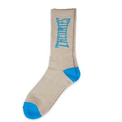 Punchout Sock- Cream/Blue