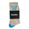 Punchout Sock- Cream/Blue