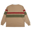 Theories Half Zip Rugby Shirt- Sand/Maroon/Olive