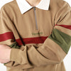 Theories Half Zip Rugby Shirt- Sand/Maroon/Olive