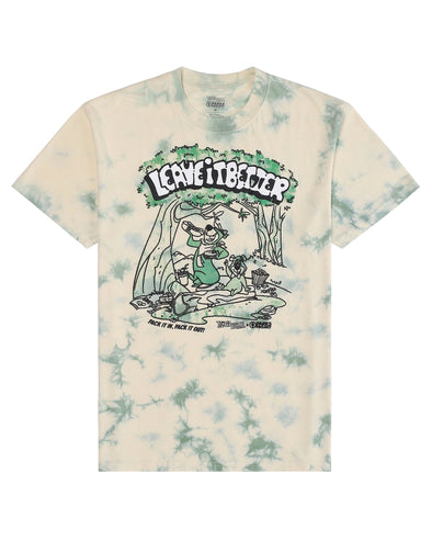 Yogi Bear X Parks Project Pack It Out Tee- Cream/Green Tie Dye