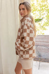 Checkered Snap Fleece Jacket