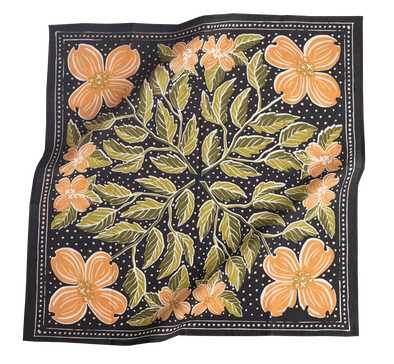 No. 046 Amy Bandana- Black/Peach/Green