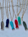 Asier Aventurine GF Fish Necklace