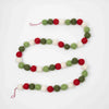 Felted Wool Garland Balls-Red/White/Green