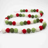 Felted Wool Garland Balls-Red/White/Green