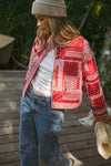 Bandana Patchwork Quilted Jacket- Red