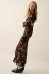 Evie Floral Mesh Maxi Dress- Black