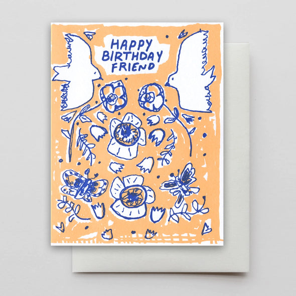 Birthday Birds & Butterflies Greeting Card