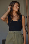 Double Layered Seamless Top- Black
