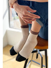 Le Bon Color Block Girlfriend Socks- Black Coffee