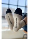Le Bon Color Block Girlfriend Socks- Black Coffee