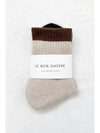 Le Bon Color Block Girlfriend Socks- Black Coffee
