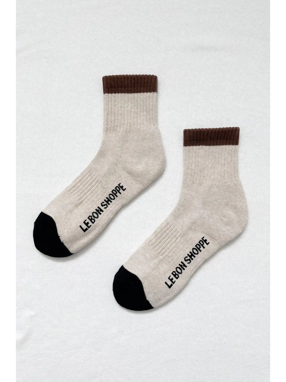 Le Bon Color Block Girlfriend Socks- Black Coffee