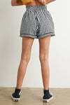 Gingham Day Shorts- Black/Ivory
