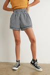 Gingham Day Shorts- Black/Ivory