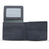 Leather Wallet w/ Flap Out Id Window- Black
