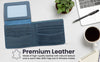Leather Wallet w/ Flap Out Id Window- Blue