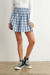 Gingham Mini Skirt- Blue/Ivory