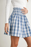 Gingham Mini Skirt- Blue/Ivory