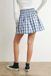 Gingham Mini Skirt- Blue/Ivory