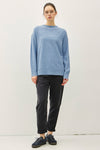 Coziest Sweater- Steel Blue