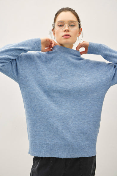Coziest Sweater- Steel Blue