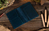 Leather Passport Cover- Blue