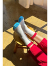 Le Bon Color Block Girlfriend Socks- Blue Red