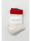 Le Bon Color Block Girlfriend Socks- Blue Red