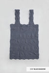 Lace Textured Square Top- Blue Shadow