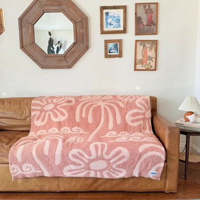 Hanalei Plush Throw - Island Blush