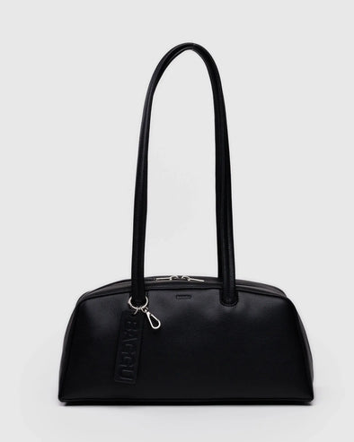 Baggu Recycled Leather Bowler Bag- Black
