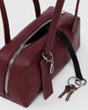 Baggu Recycled Leather Bowler Bag- Mahogany