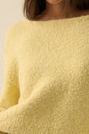 Textured Knit Bubble Sleeve Sweater- Butter
