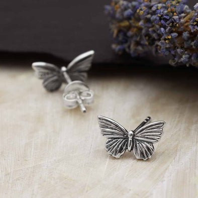 Sterling Silver Butterfly Stud Earrings