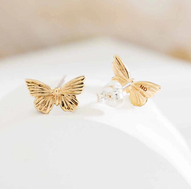 Bronze Butterfly Stud Earrings