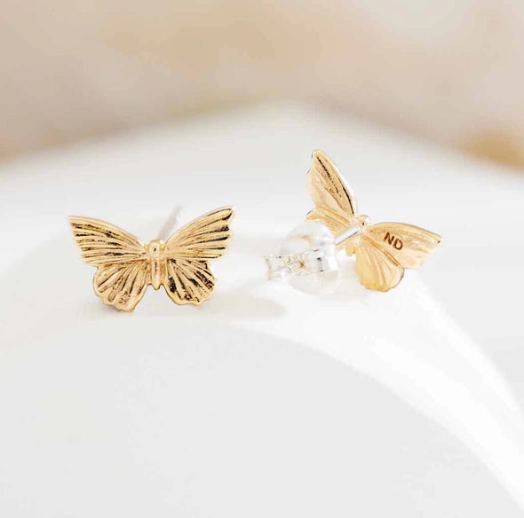 Bronze Butterfly Stud Earrings