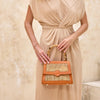 Cane Weave Handbag- Bamboo Handle