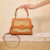 Cane Weave Handbag- Bamboo Handle