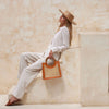 Cane Weave Handbag- Round Woven Handle