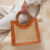 Cane Weave Handbag- Round Woven Handle