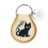 Patch Embroidered Key Chain- Black Cat
