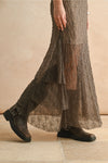 All Laced Up Sheer Layering Dress- Cement
