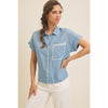 Washed Chambray Shirt- Light Denim