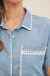 Washed Chambray Shirt- Light Denim